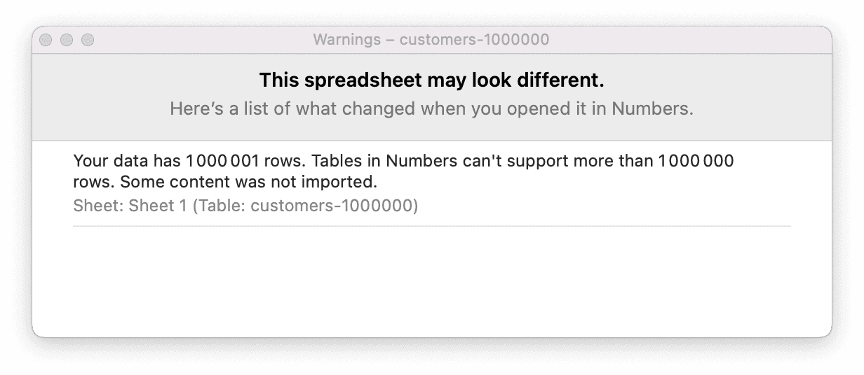 Apple Numbersの行数上限