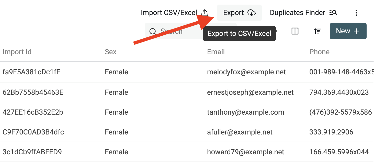 Export your data