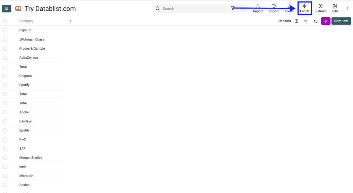 Enrich Company Data From Company Names - Company List