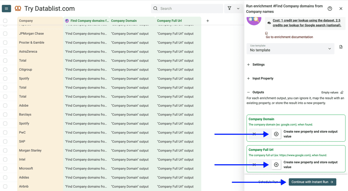 Enrich Company Data From Company Names - Website Finder Outputs