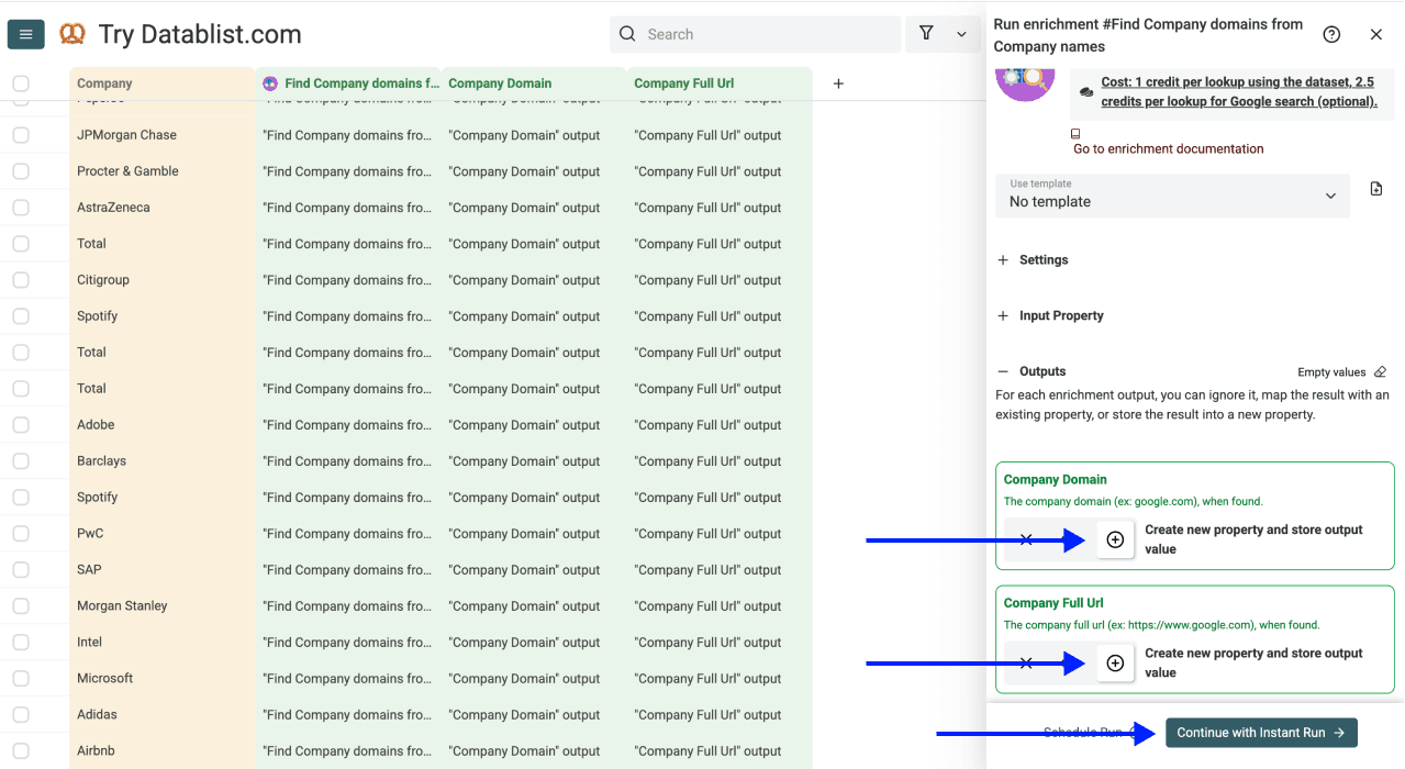Enrich Company Data From Company Names - Website Finder Outputs