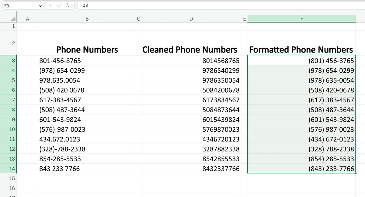 All phone numbers formatted in US. format