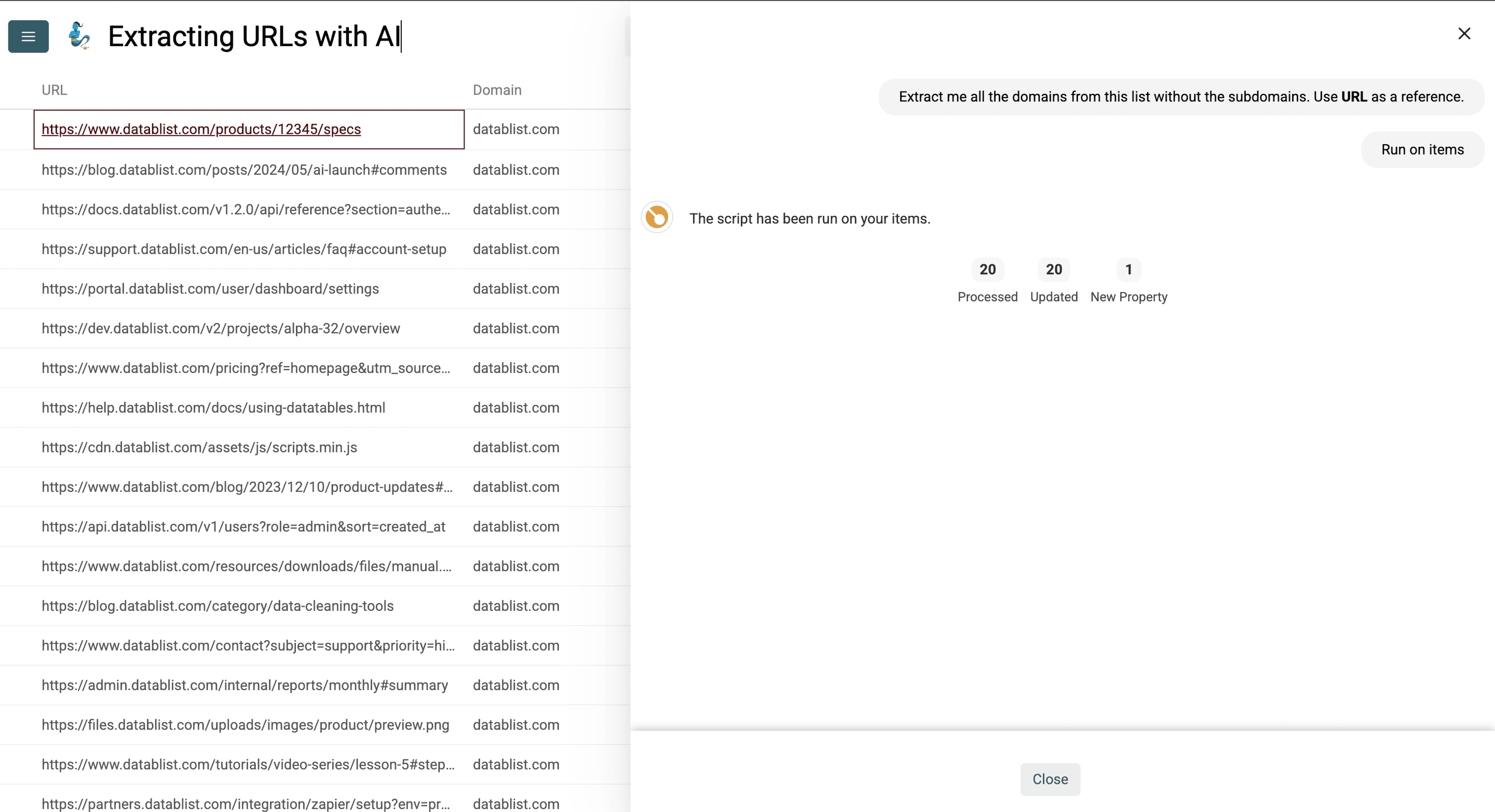 AIでURLから全ドメインを抽出するスクリプトを実行