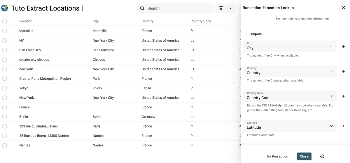 Results of the Location Lookup Enrichment
