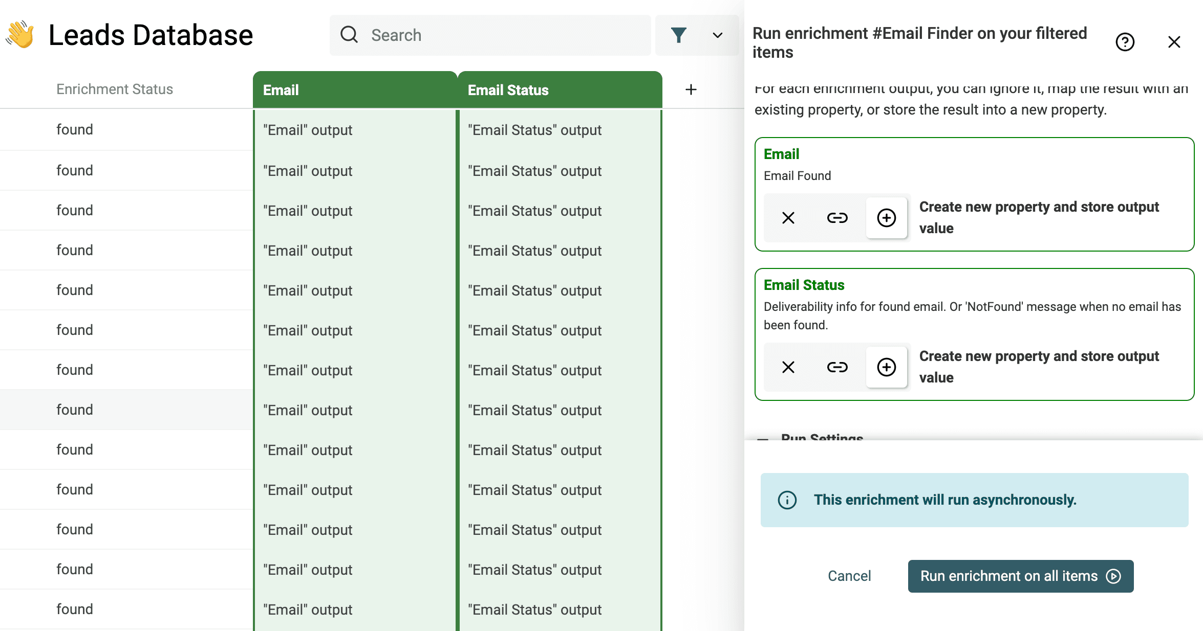 Outputs do Email Finder