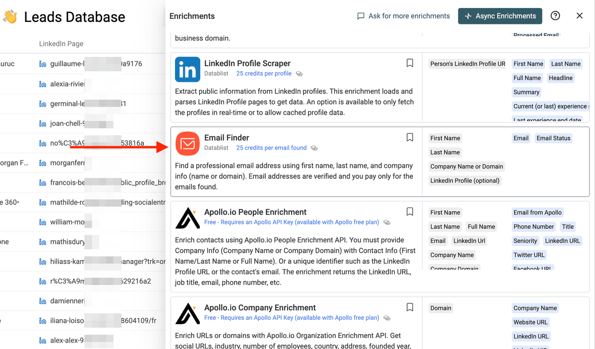 Email Finder Enrichment