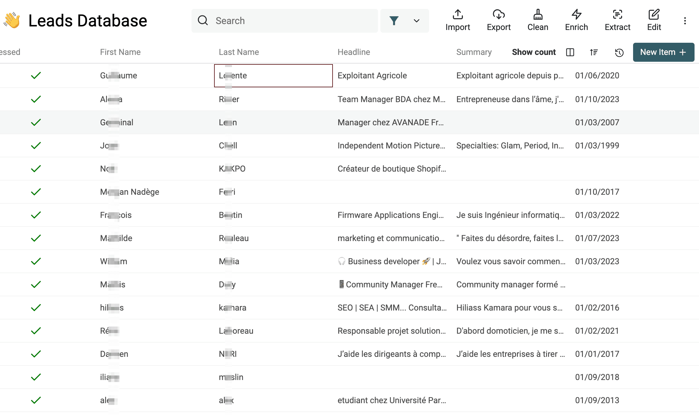 Resultados do LinkedIn Profile Scraper
