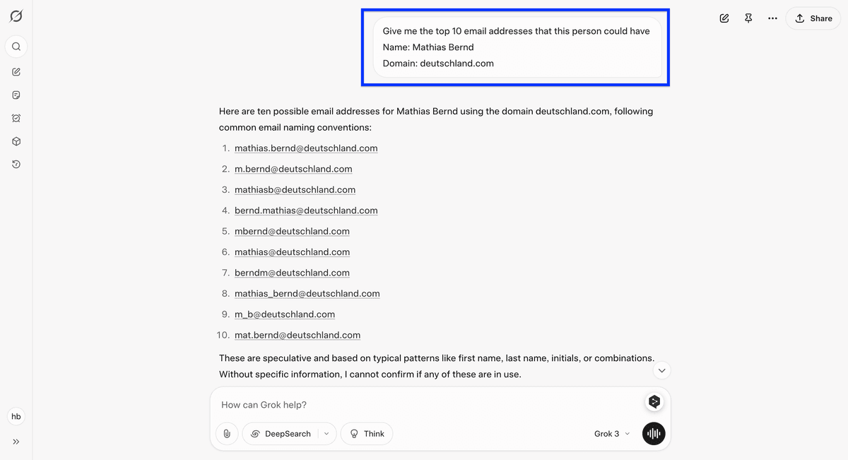 Usando Grok para email permutation