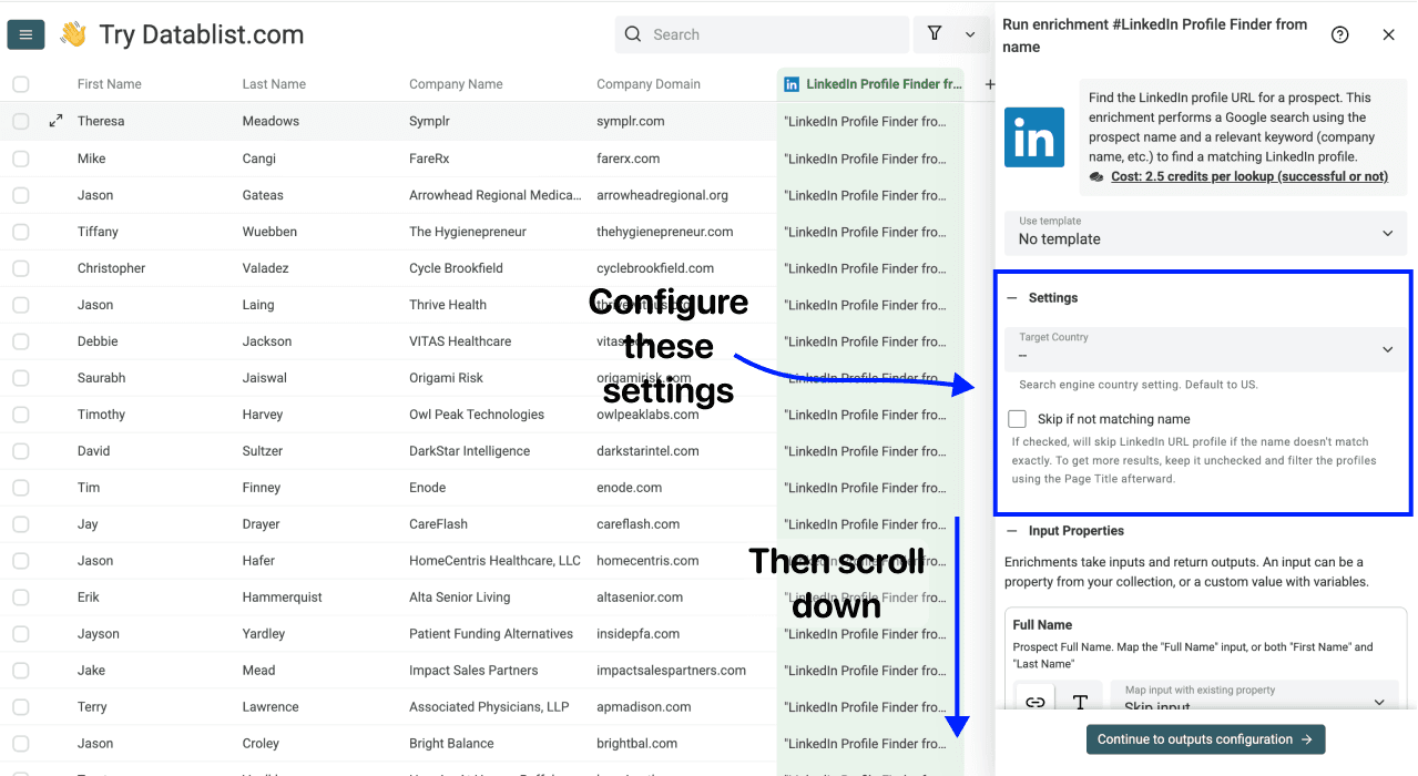 通过姓名查找电话号码 - LinkedIn Finder 设置