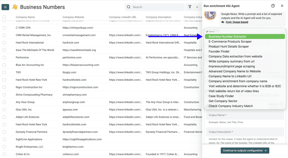 2 New Ways to Find Phone Numbers With Datablist - Template Selection