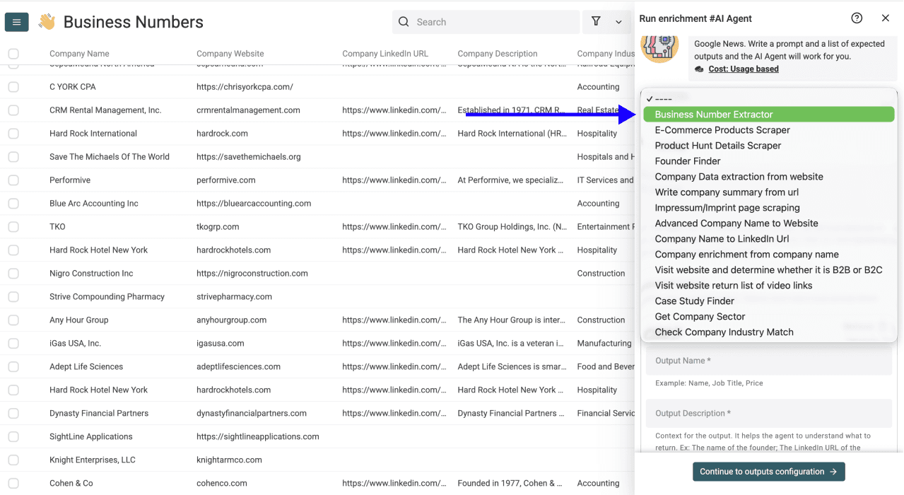 2 New Ways to Find Phone Numbers With Datablist - Template Selection