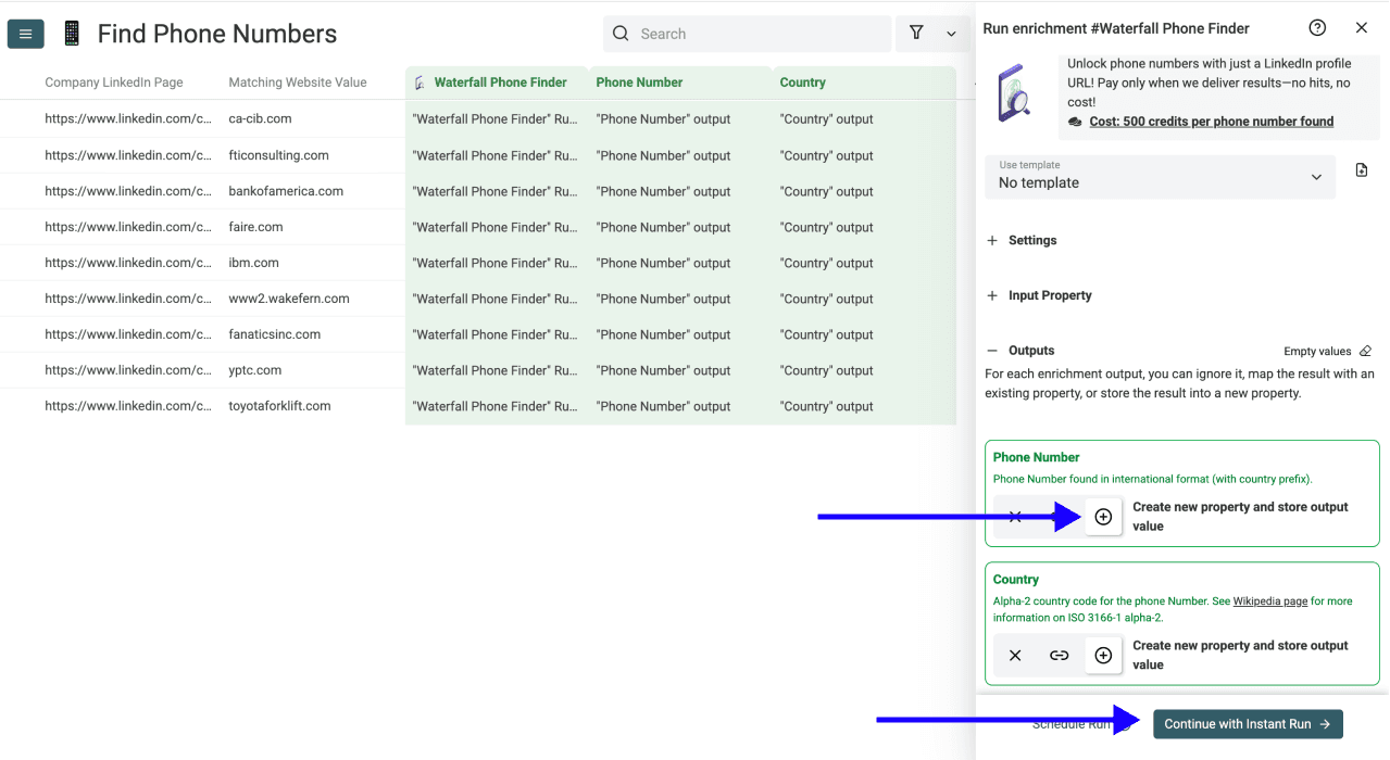2 New Ways to Find Phone Numbers With Datablist - Outputs Selection
