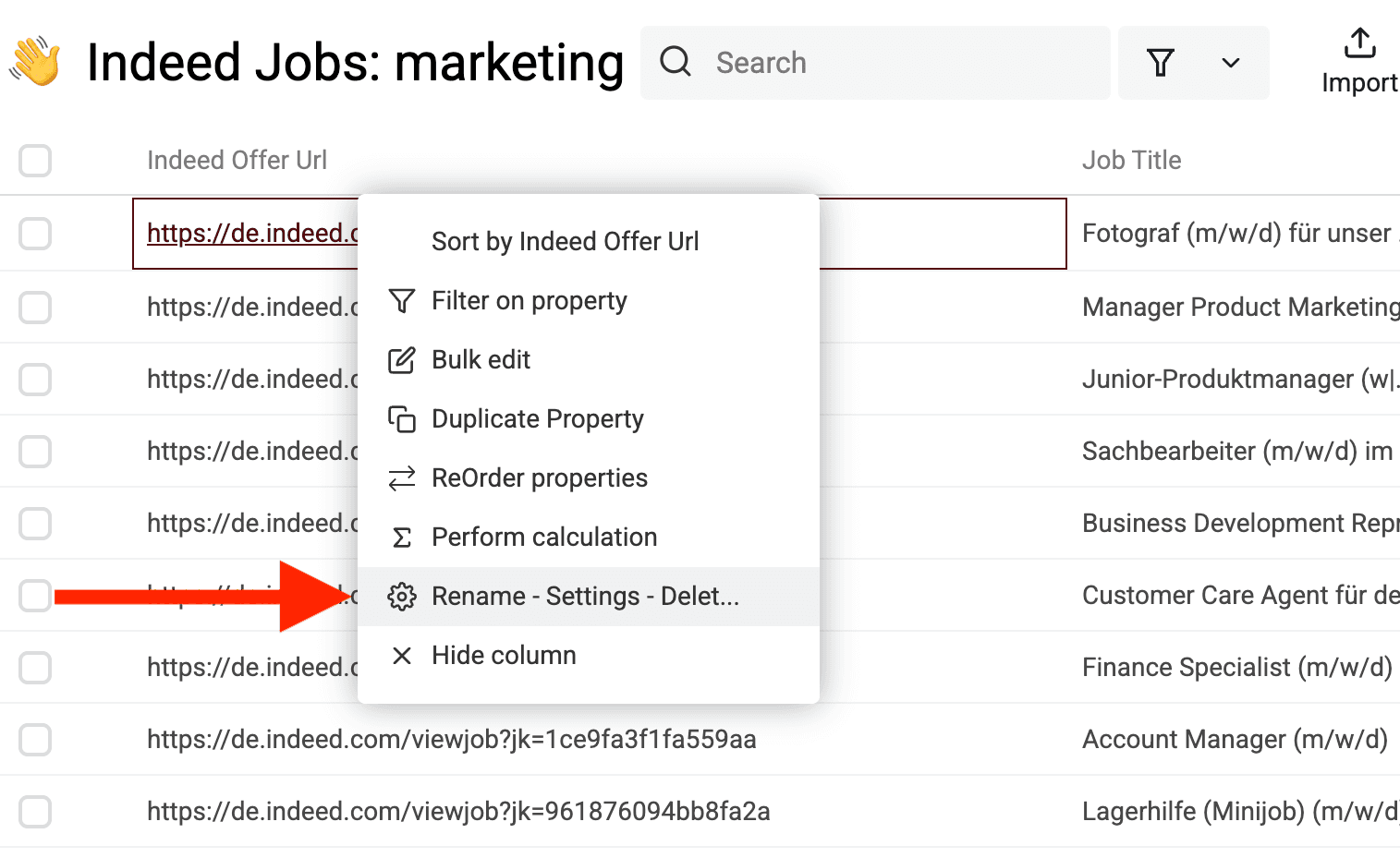 Activación de la unicidad en Job Offer ID