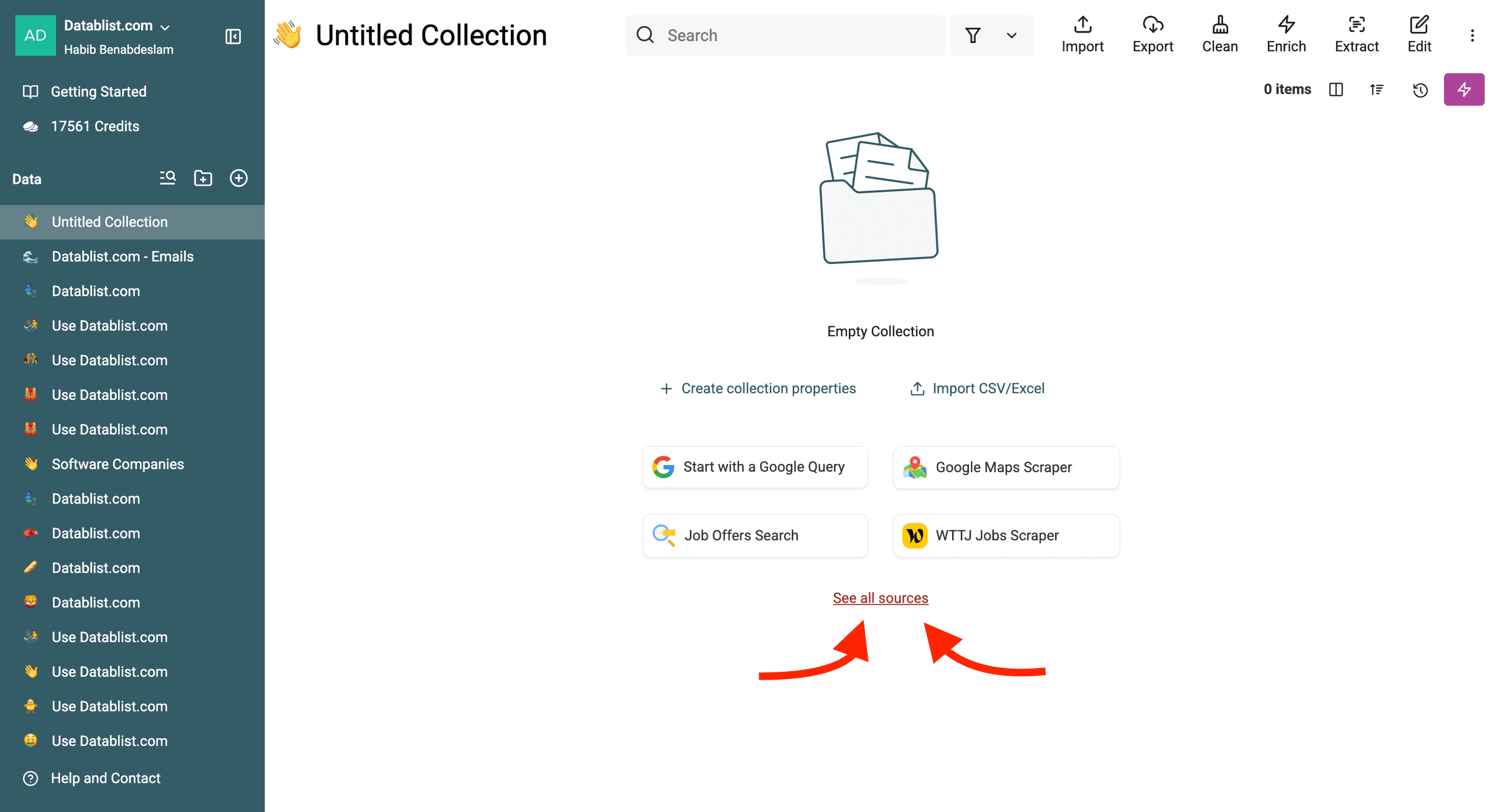 Selección de Indeed Job Scraper entre varias fuentes