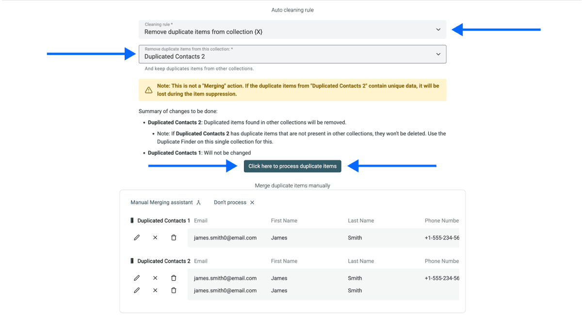 How To Merge Two Spreadsheets - Cleaning Rules Setup