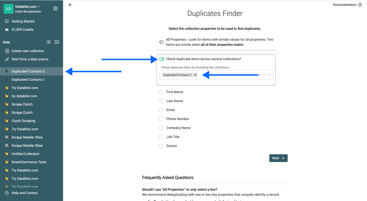 How To Merge Two Spreadsheets - Multi-Collection Selection