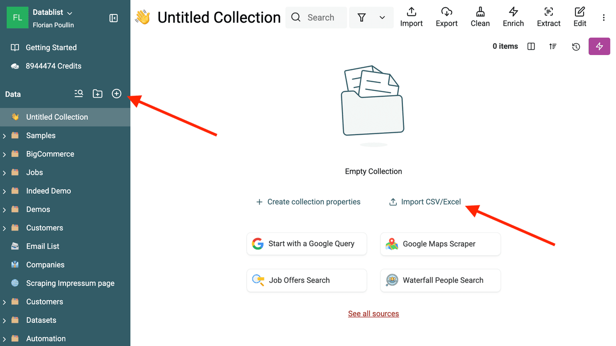 Create a collection in Datablist