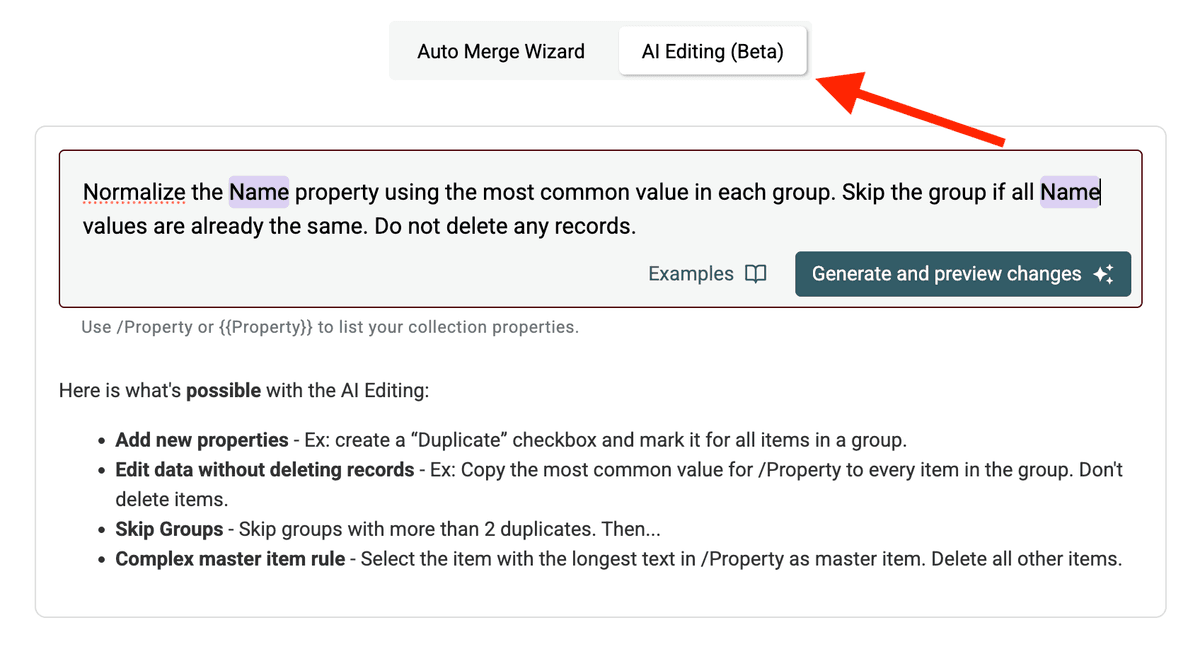 Write the AI prompt specifying the normalization logic