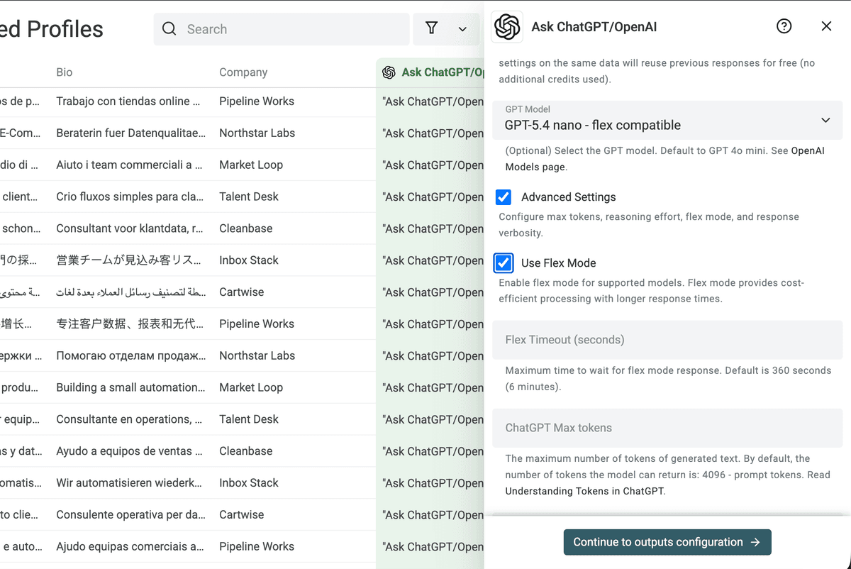 Use Flex Mode enabled in Datablist advanced settings