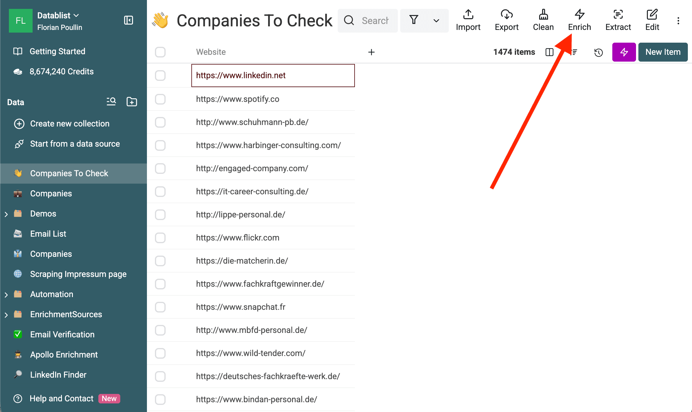 Load file into Datablist collection