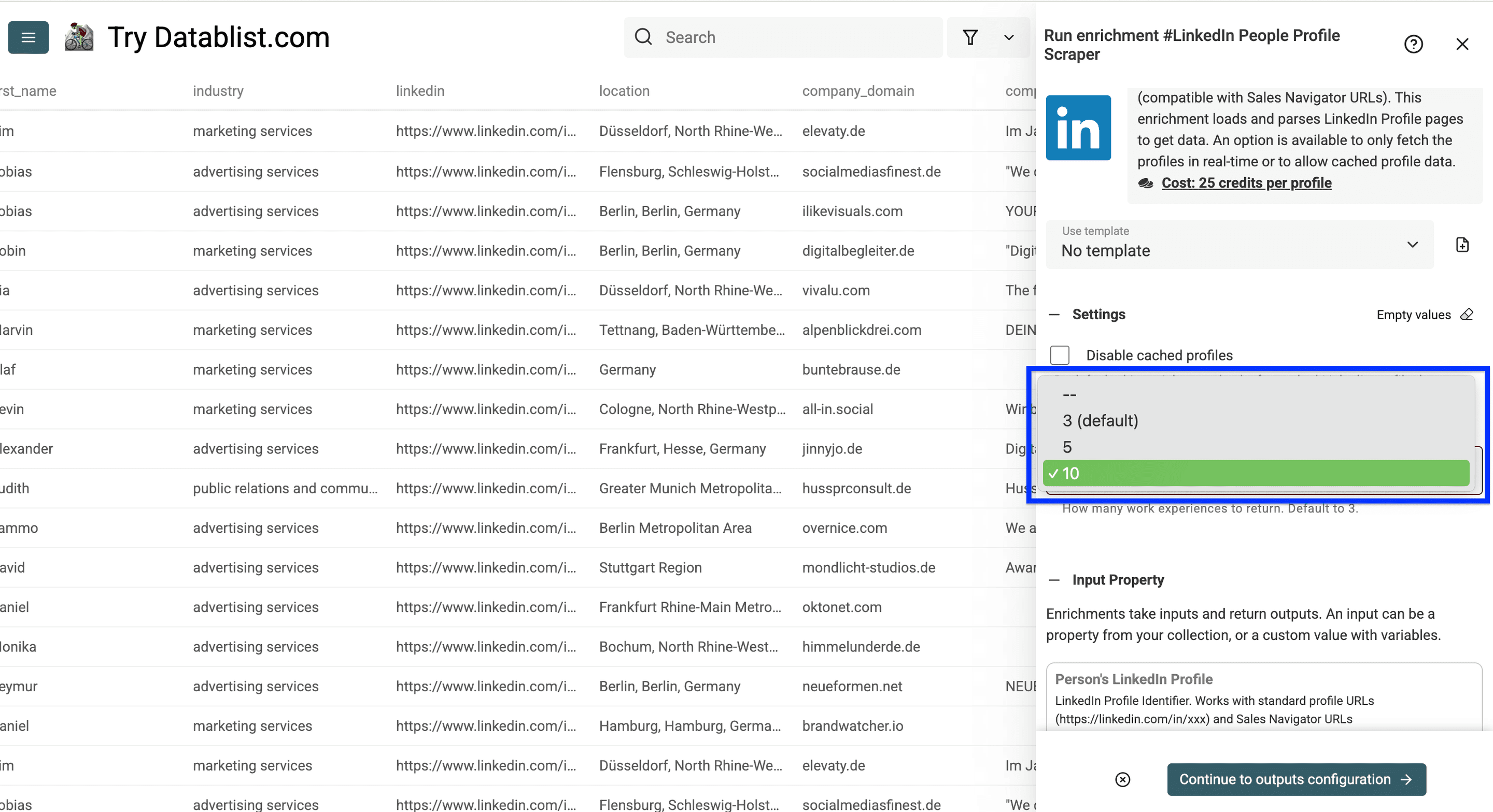 Datablistで見込み客のLinkedInアカウントをスクレイピング