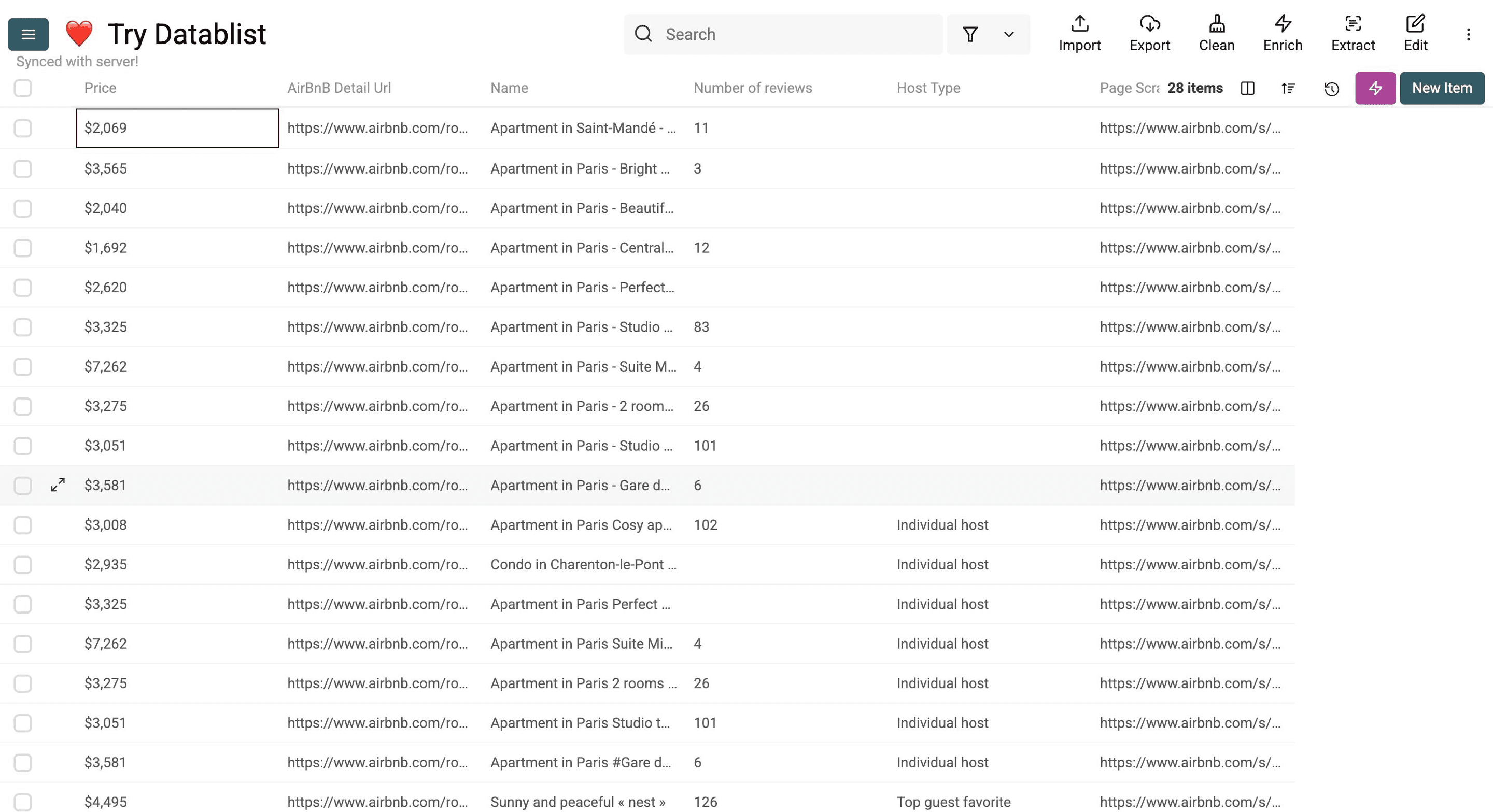 AirBnB Scraper, resultados finales
