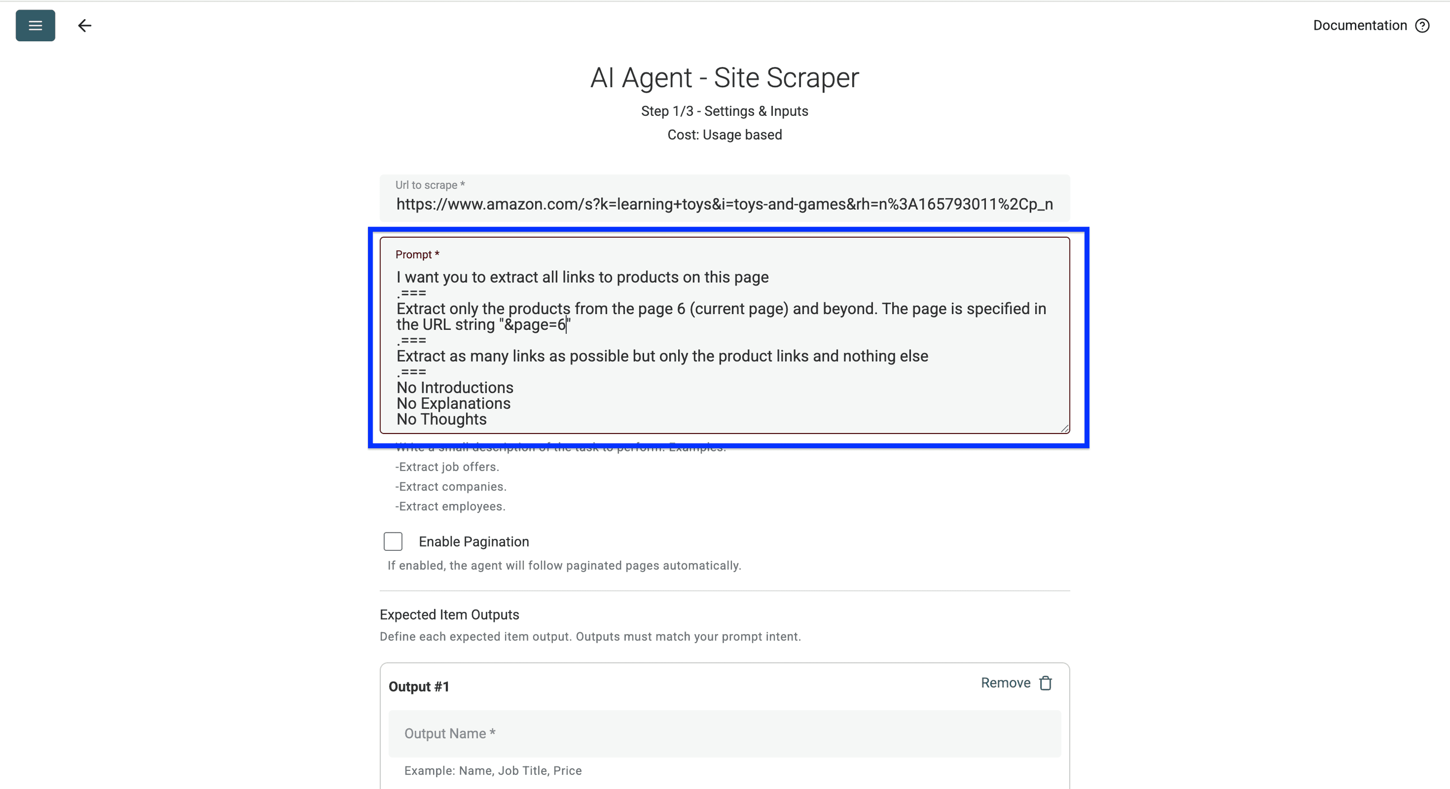 Amazon検索結果を取得するAI Agentのプロンプト