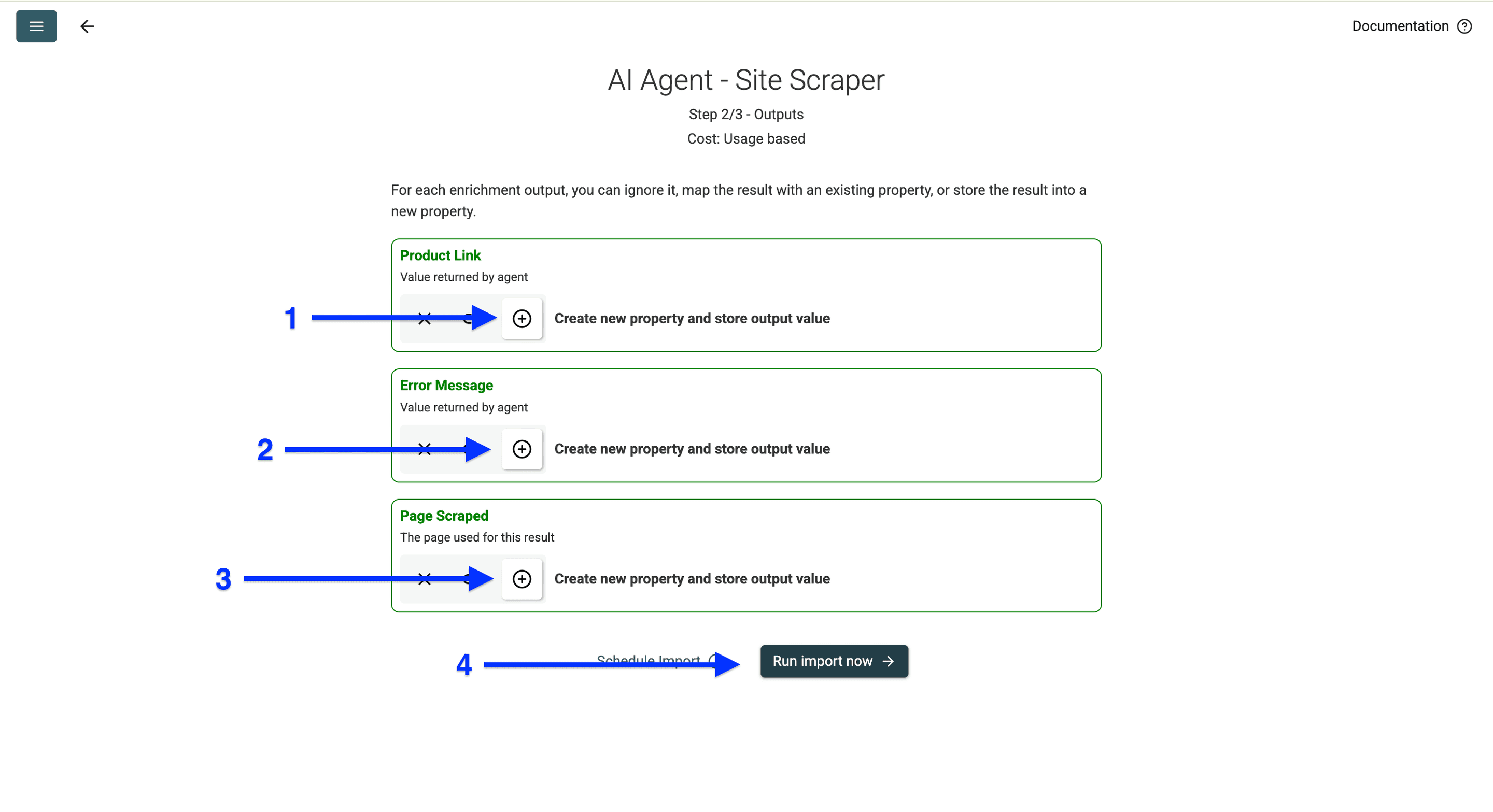 Amazon検索結果を取得するAI Agentの列設定