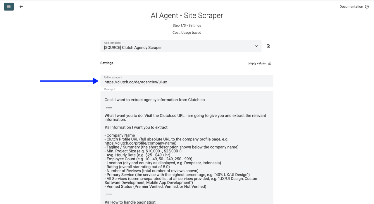 Scrape Clutch Agencies - URL Configuration