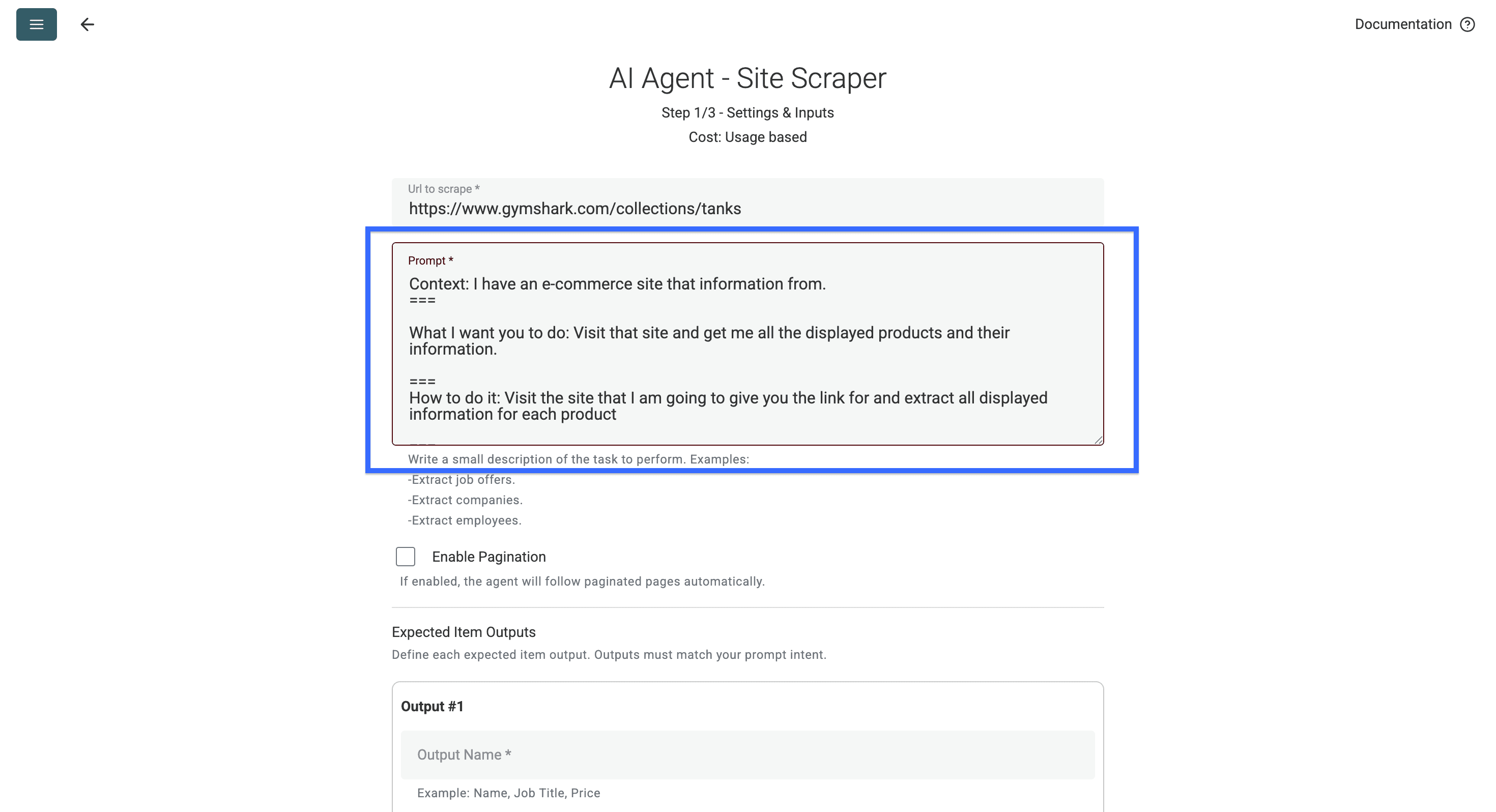 Avere il prompt giusto rende l’estrazione dei prodotti molto più semplice