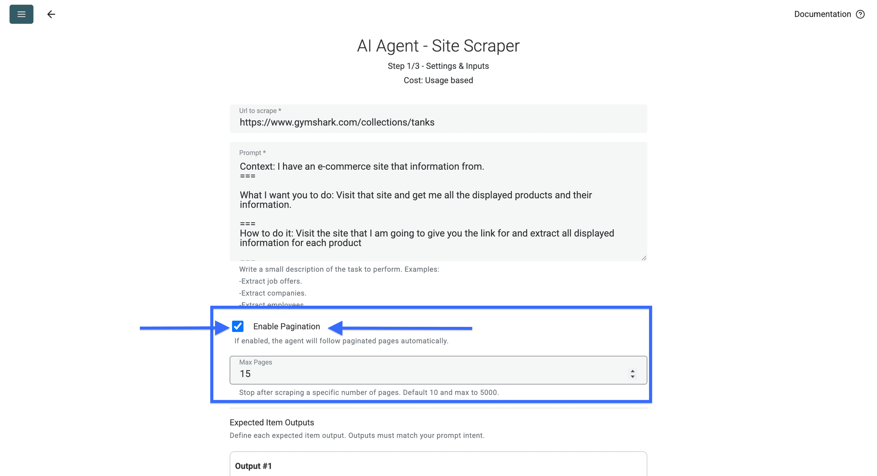Ativar a paginação é essencial para extrair dados de sites de e-commerce