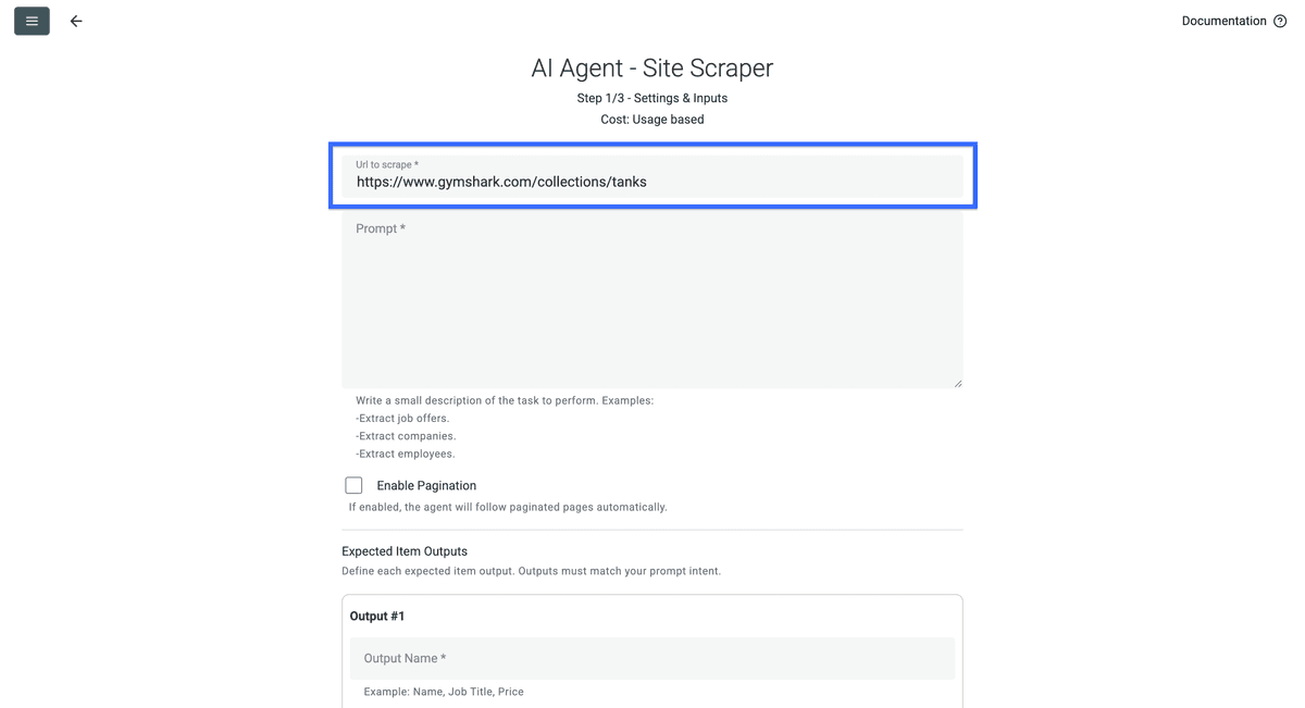 我准备用 AI agent 抓取的分类页 URL