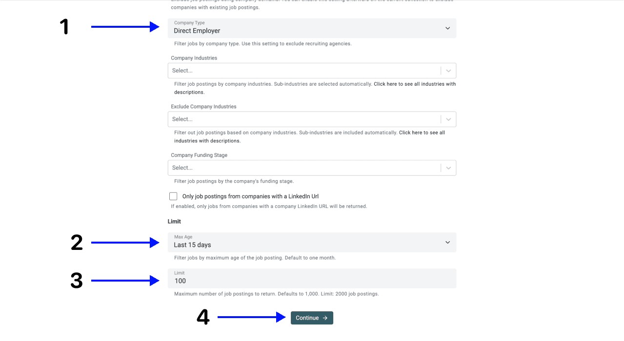 How To Scrape Finance Jobs in London - Company Filters Configuration