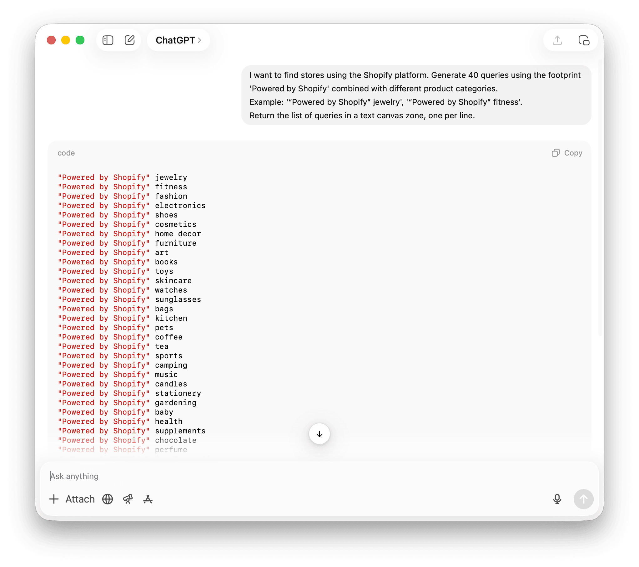 ChatGPTでフィンガープリント別のクエリを作成
