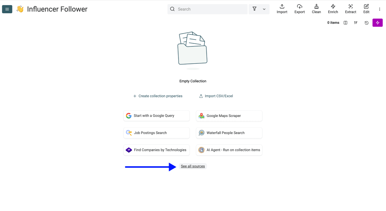 Scrape Instagram Followers - Select the Source