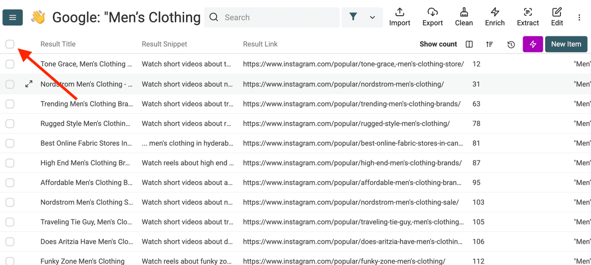 Select All + Delete