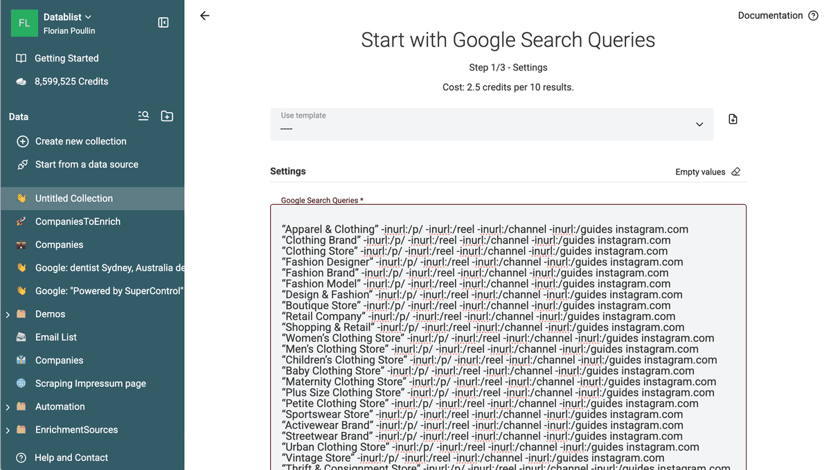 Google Multi Queries Scraper