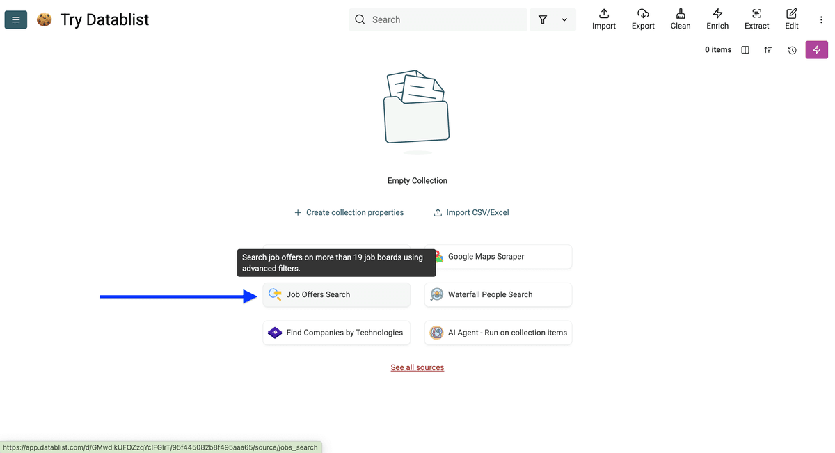Datablist’s Job Boards Scraper