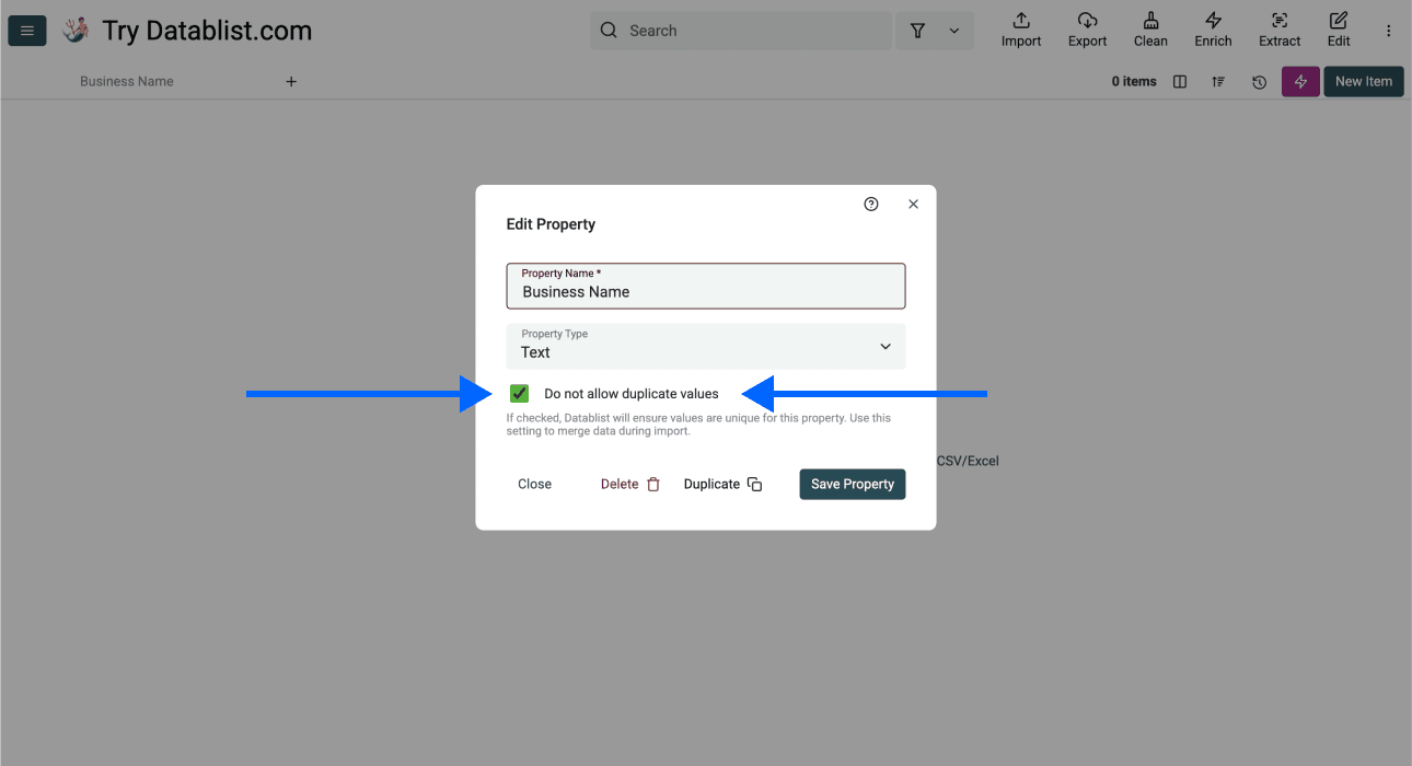 Preventing duplicates