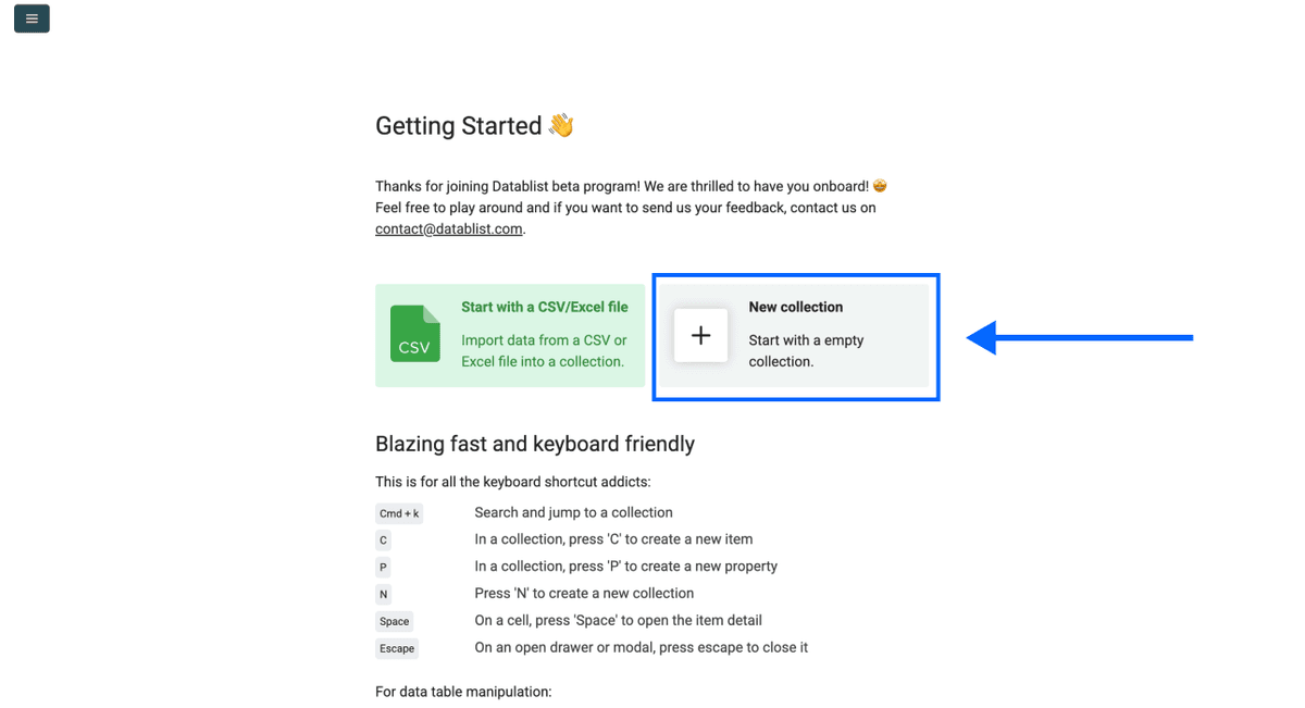 How To Scrape Product Hunt With Datablist - Start Page