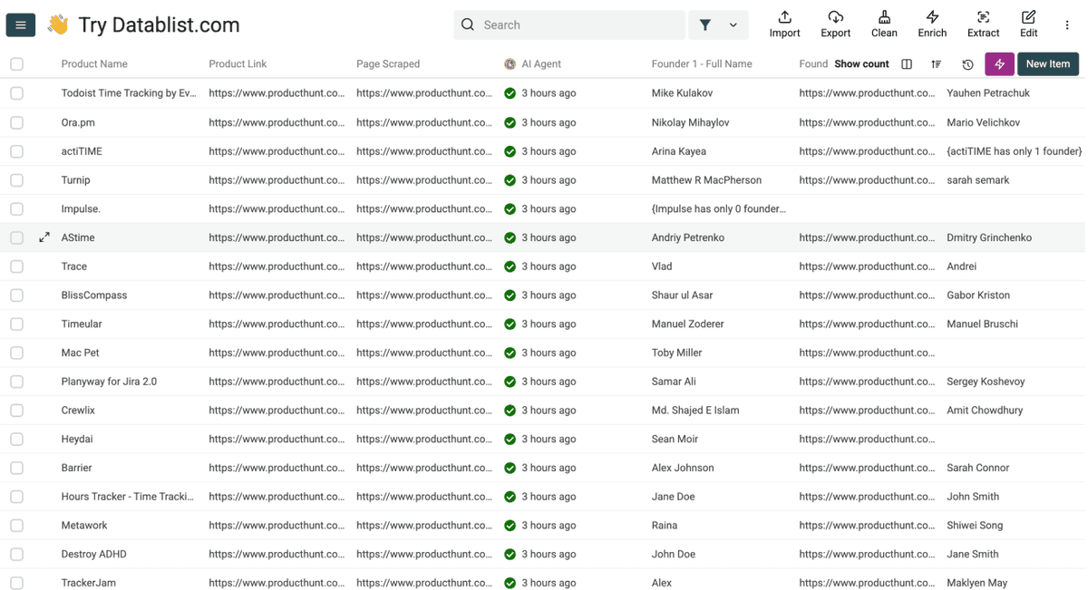 How To Scrape Product Hunt With Datablist - Product & Founder Details
