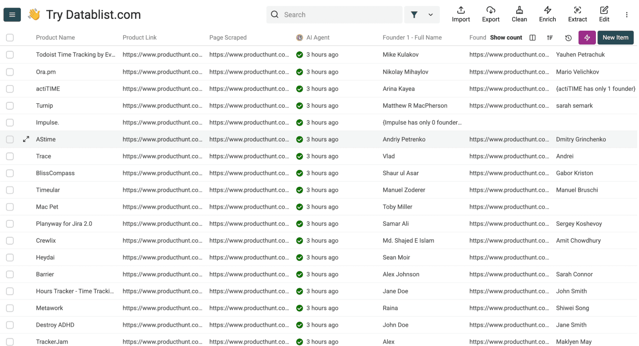 How To Scrape Product Hunt With Datablist - Product & Founder Details