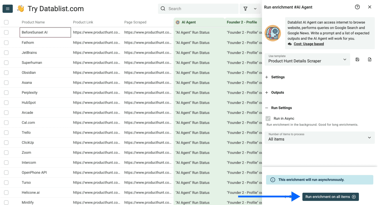 How To Scrape Product Hunt With Datablist - Last Click