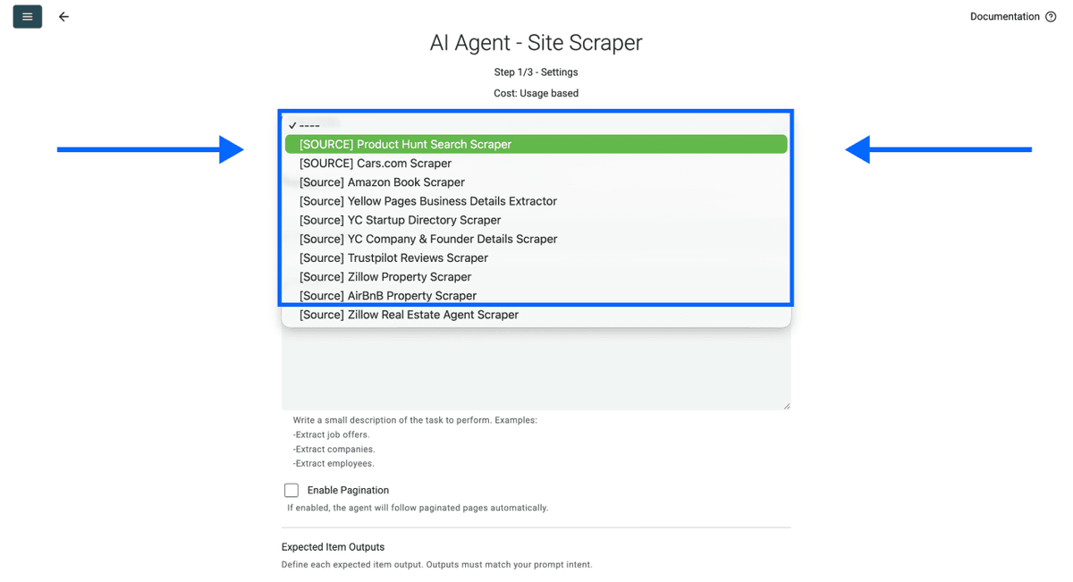 How To Scrape Product Hunt With Datablist - Template Selection