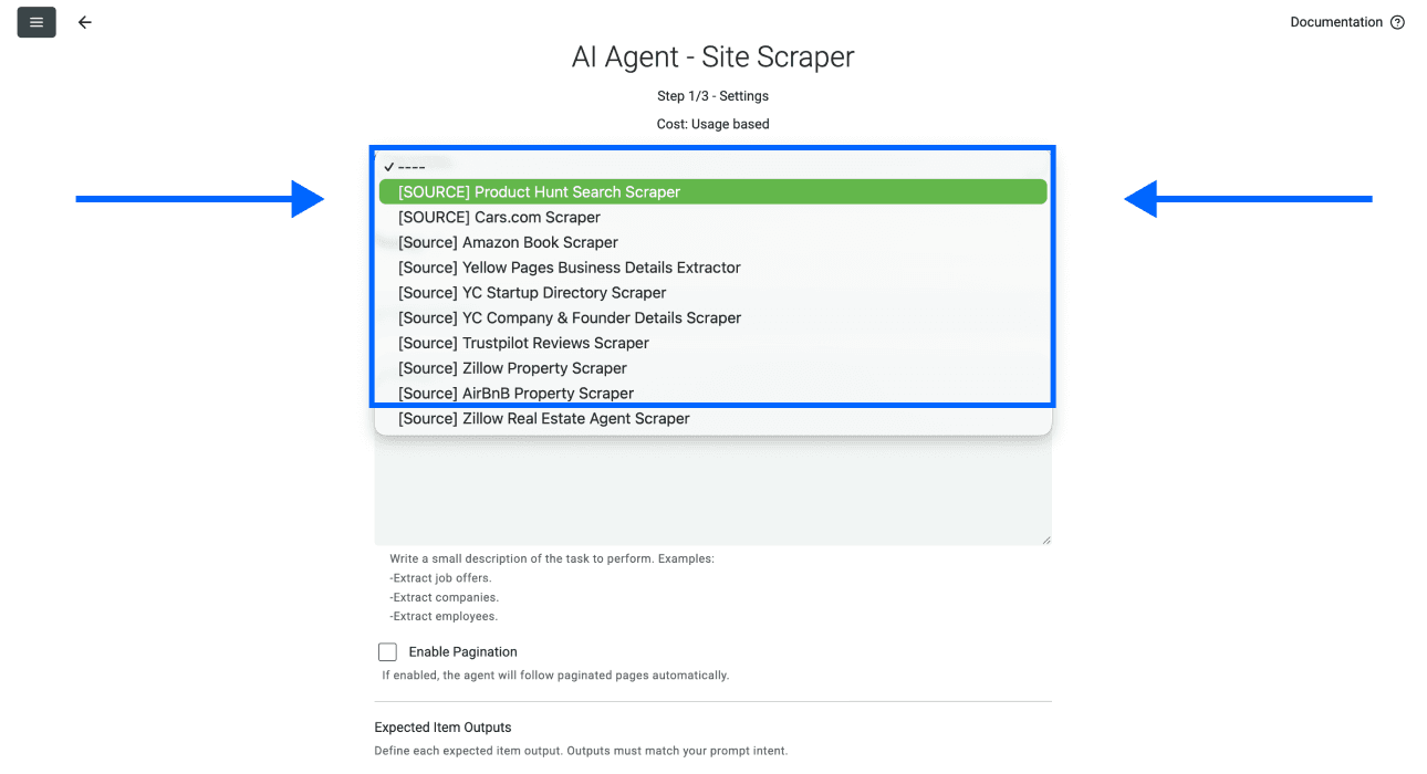 How To Scrape Product Hunt With Datablist - Template Selection