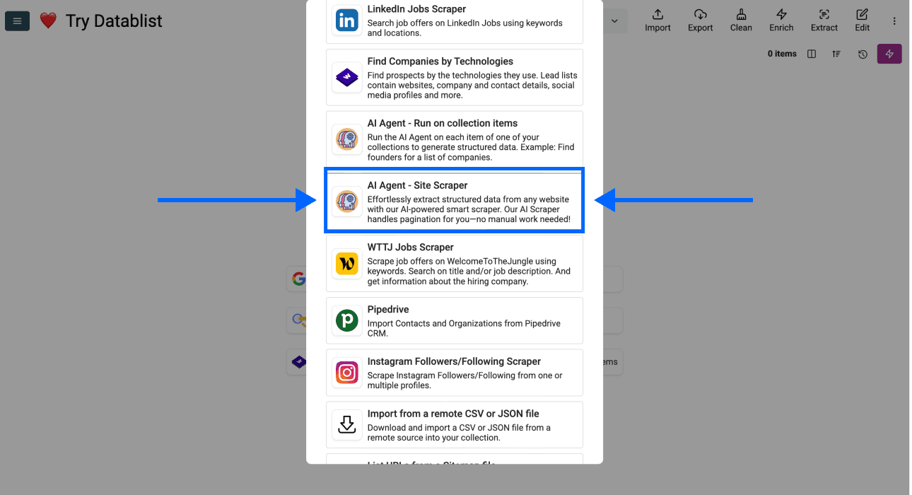 How To Scrape Product Hunt With Datablist - Sources