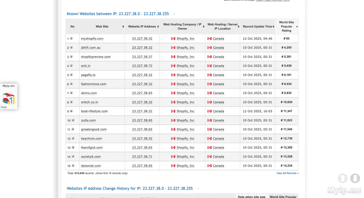 Myip.ms results