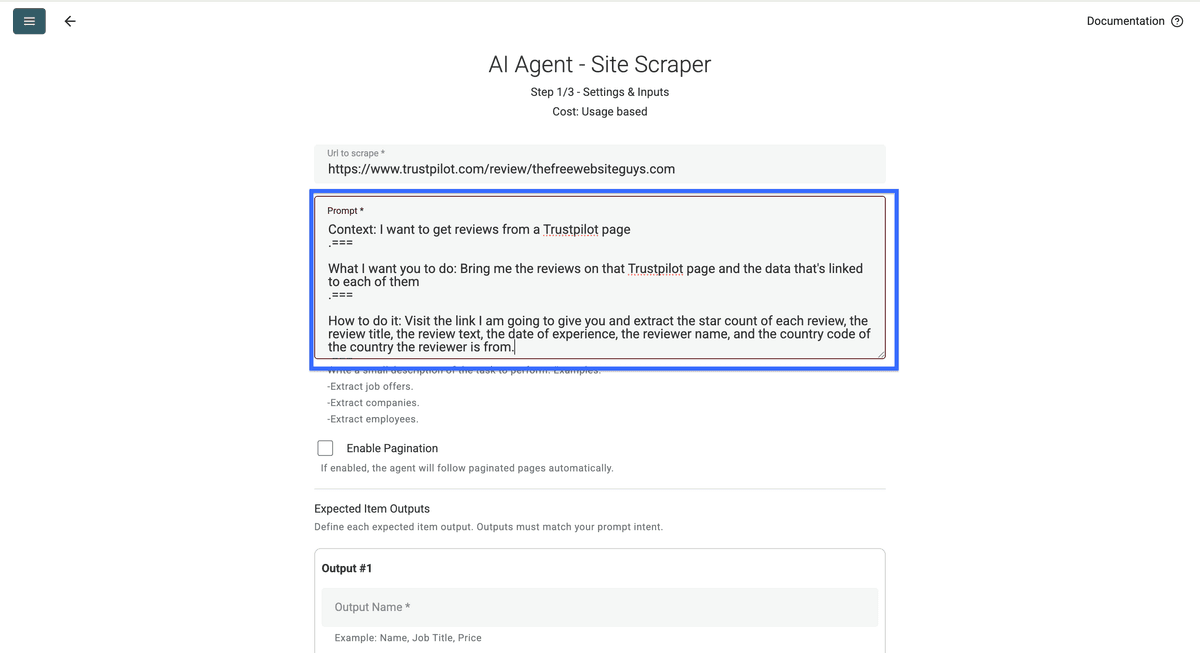 Le prompt correct est crucial pour scraper avec l'AI Agent