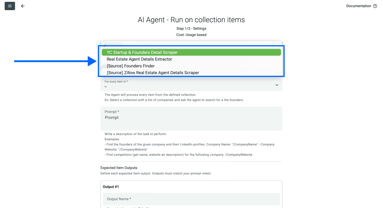 Selecting a template