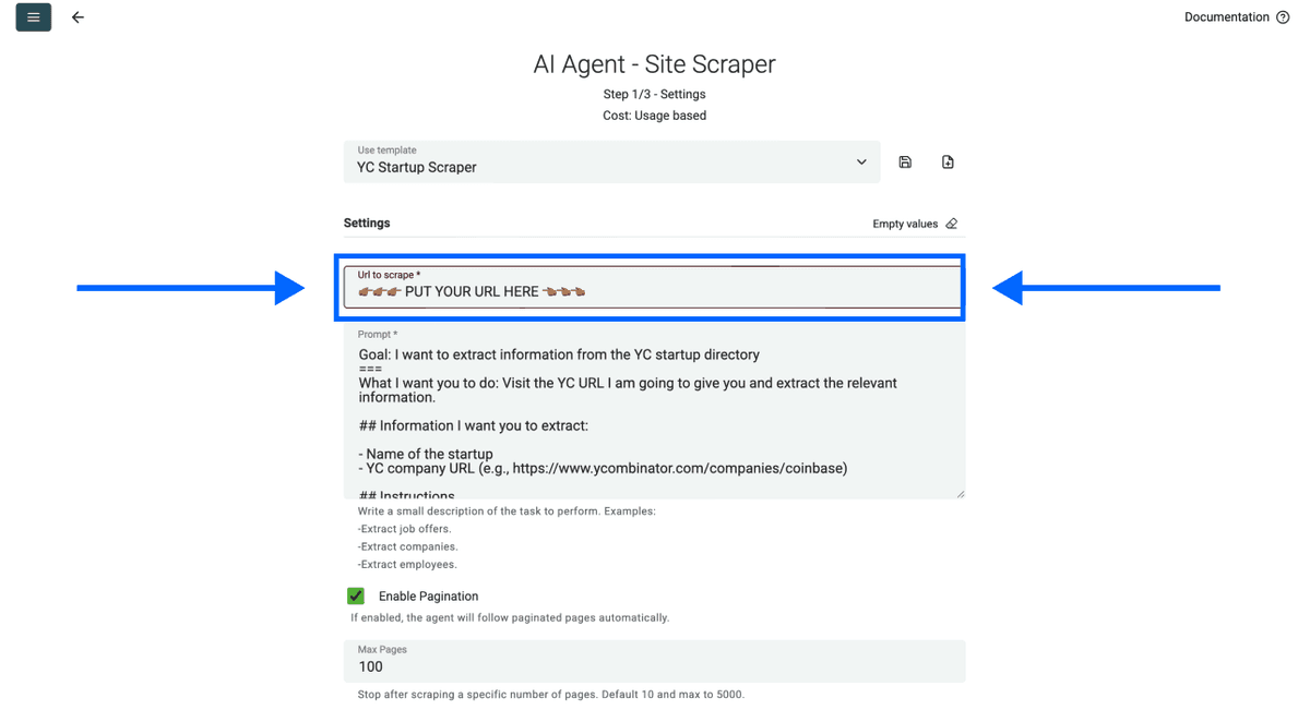 URL field